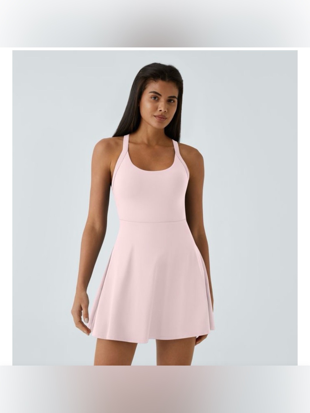 Light Pink Scoop Neck A-Line Women's Dress